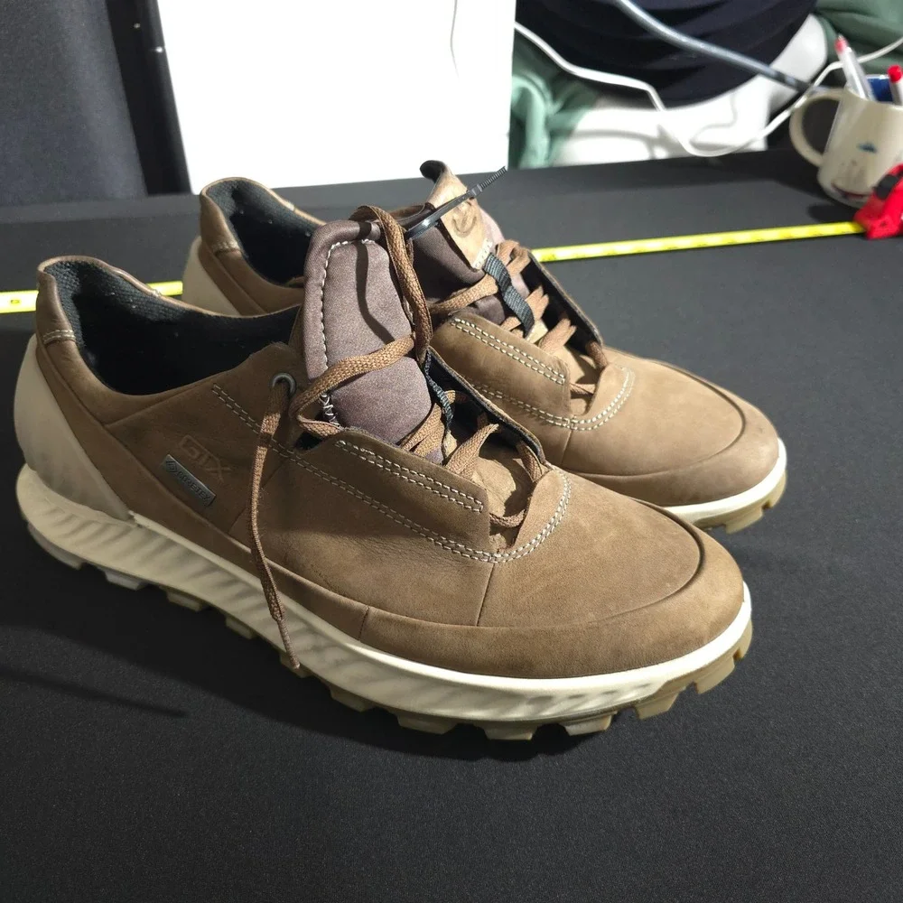 Ecco Brown Leather Casual Hiking-Style Sneakers